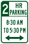 t7-108 2 hour parking signs